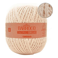 Barbante Barroco Natural Brilho Prata 4/6 Algodão com Fibra Metalizada para Crochê Tricô e Artesanato 700g 759m Tex 922 - Círculo