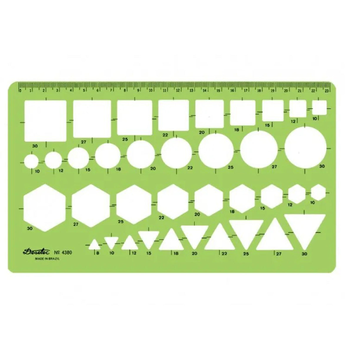Gabarito Trident Desetec Combinado 23,5 X 12 Cm - Modelo 4380 em Astralon com Ressalto para Tinta