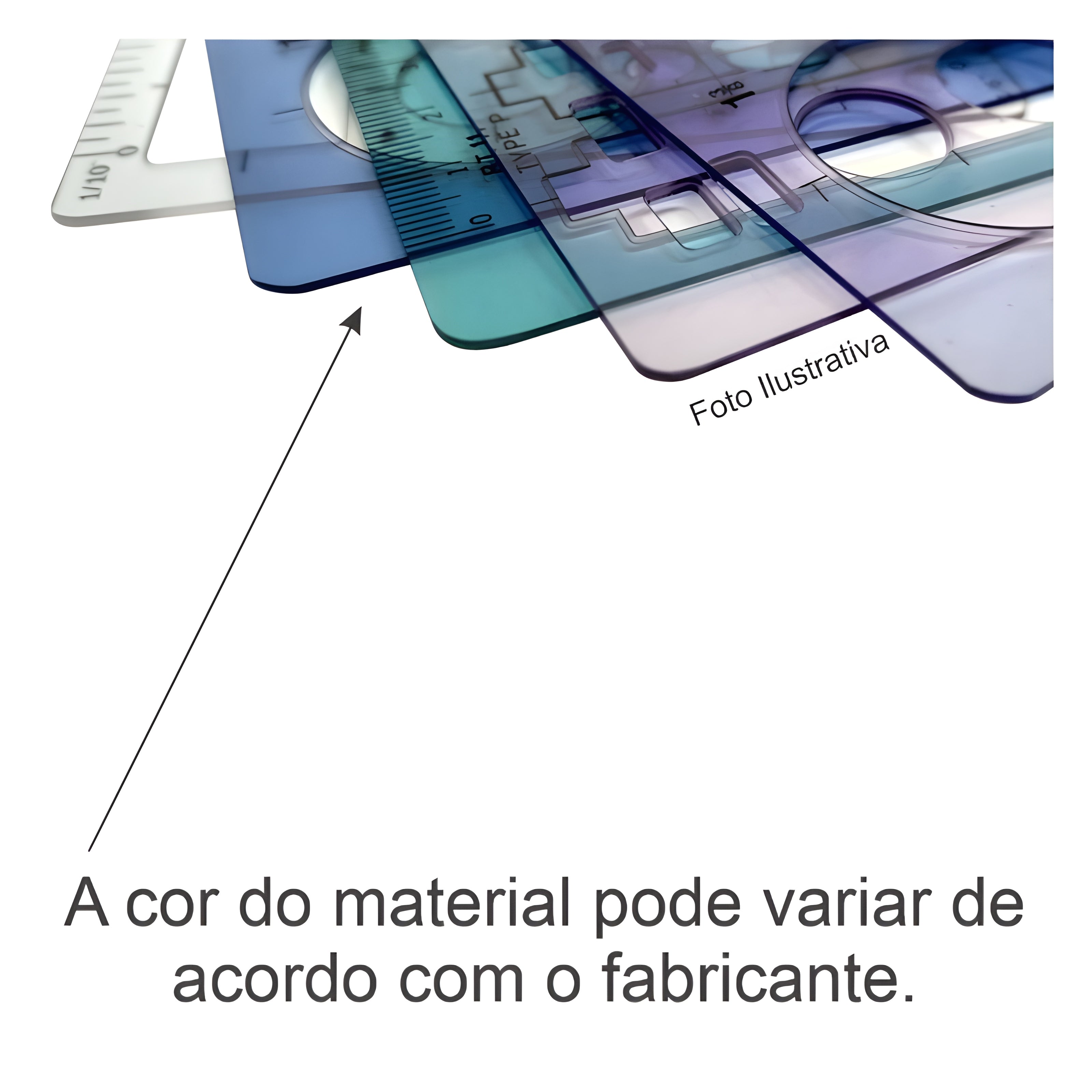 Gabarito de Quadrados Trident Modelo 4387 - 24,5 X 12 Cm - 34 Tamanhos de 2 a 35 Mm com Ressalto para Tinta
