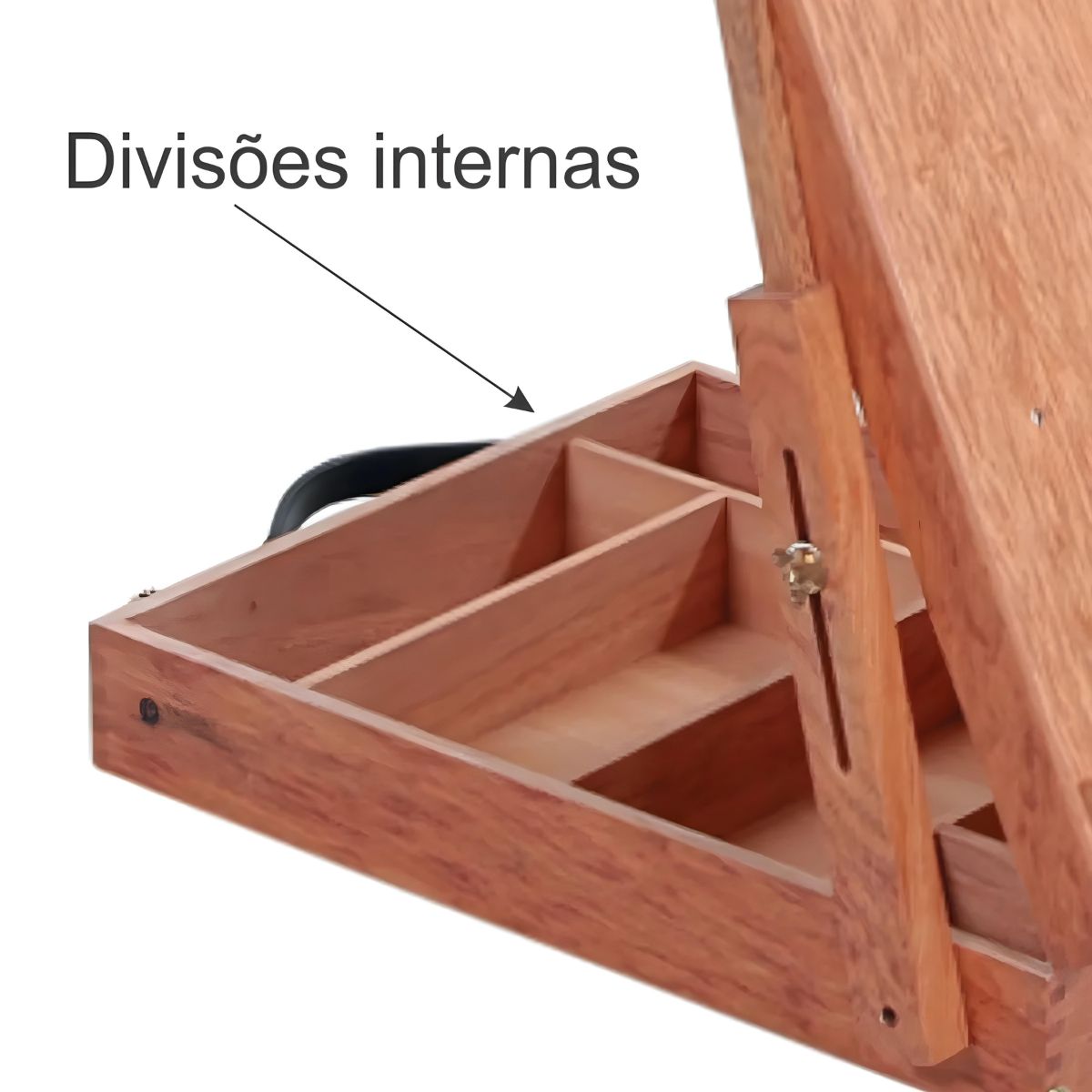 Estojo Cavalete Trident Compacto para Pintura - Madeira Nobre com Paleta e Inclinação Ajustável - Modelo 12504
