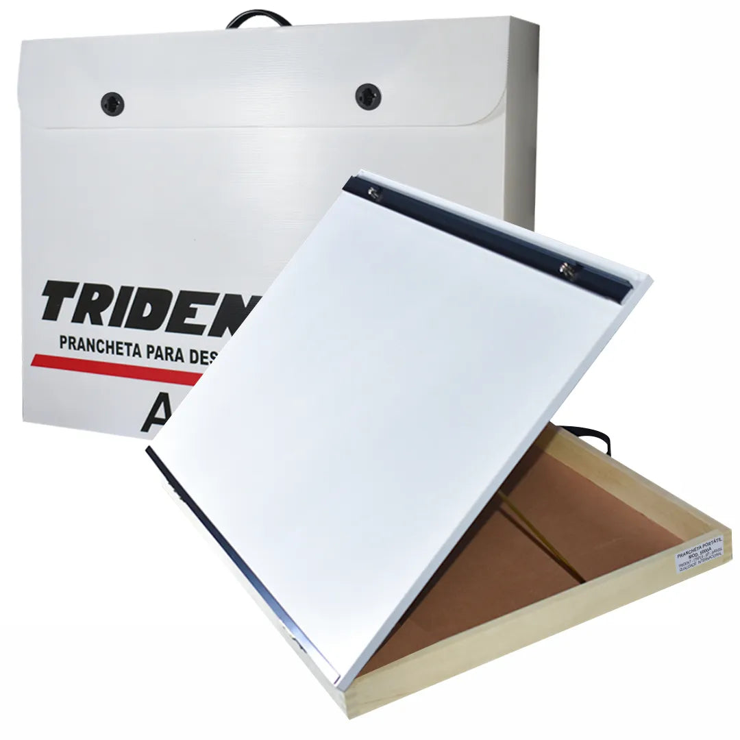 Prancheta Desenho Portátil Trident A3 com Prendedor de Papel 42x52x4,5 Cm - Modelo 5000a