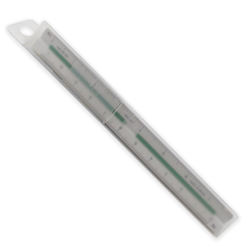 Escalímetro Trident Triangular 15cm em Abs com Escalas em Baixo Relevo - Modelo Me-15