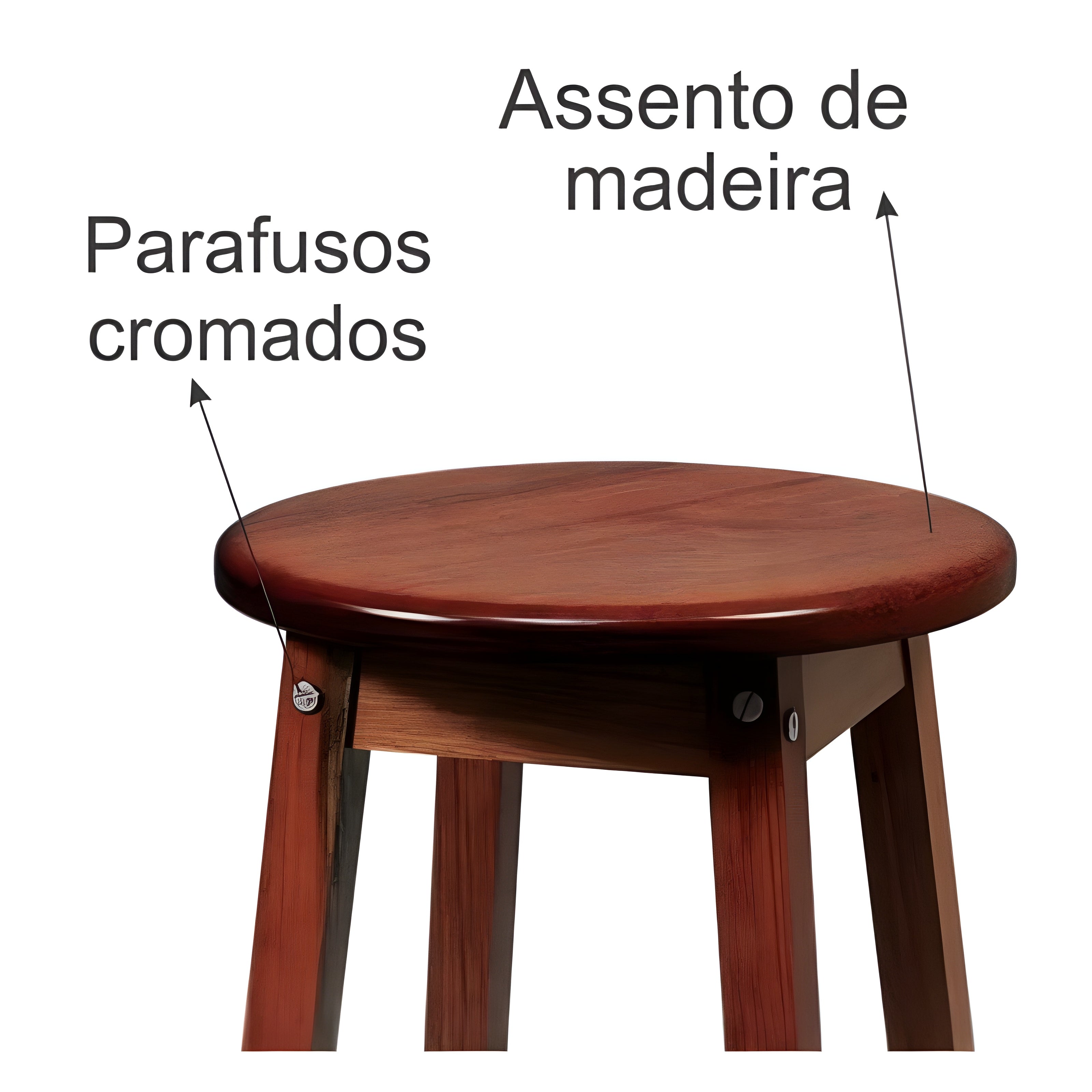 Banco de Madeira com Assento de Madeira Trident 76cm