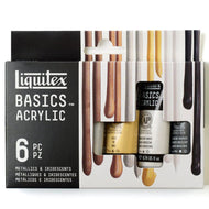 Estojo de Tinta Acrílica Liquitex Basics 22ml com 6 Cores Metálicas