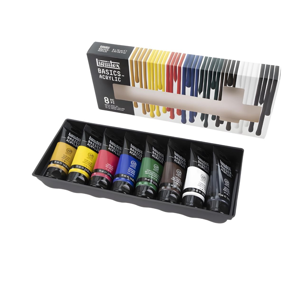 Estojo de Tinta Acrílica Liquitex Basics 75ml com 8 Cores