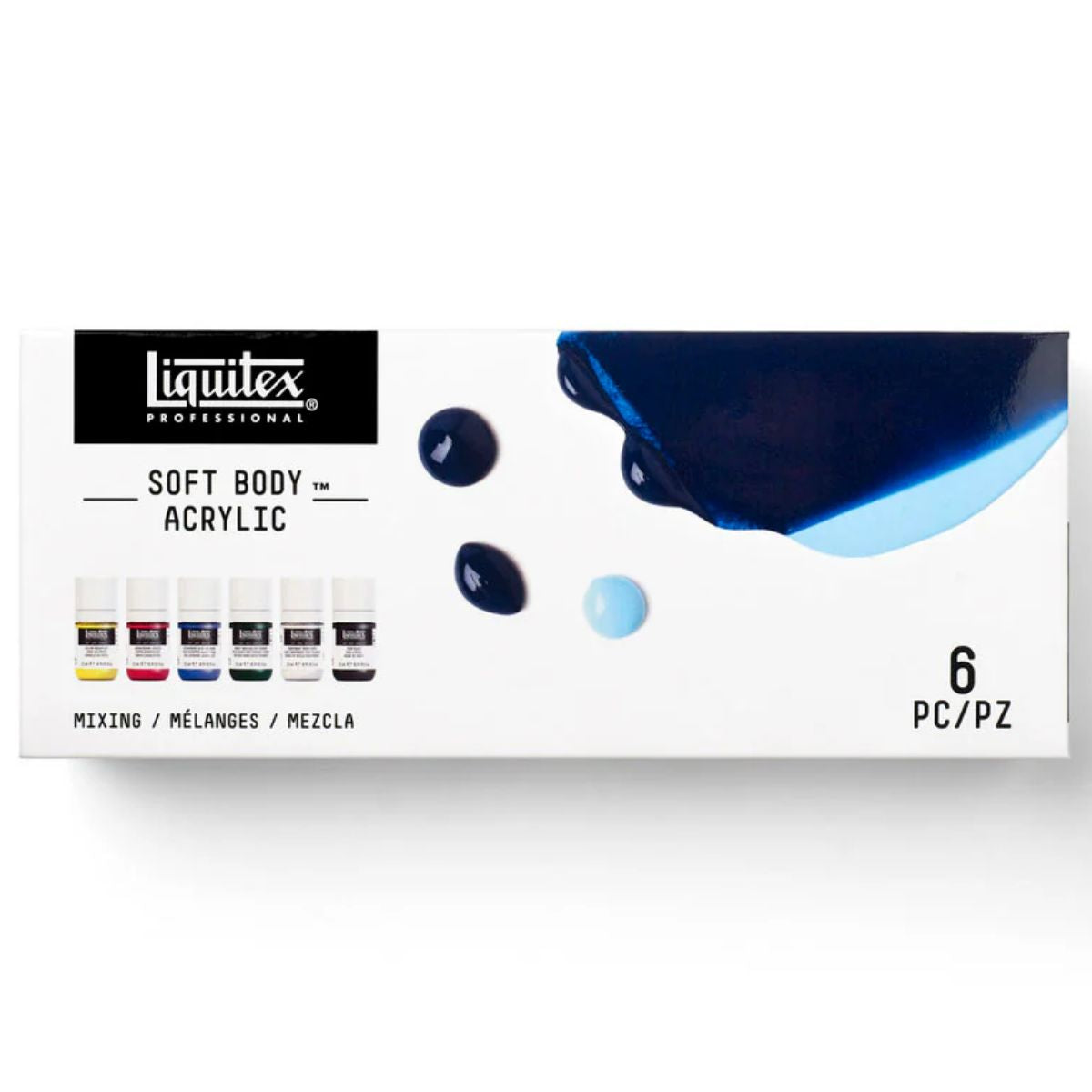 Estojo de Tinta Acrílica Liquitex Soft Body 22ml com 6 Cores