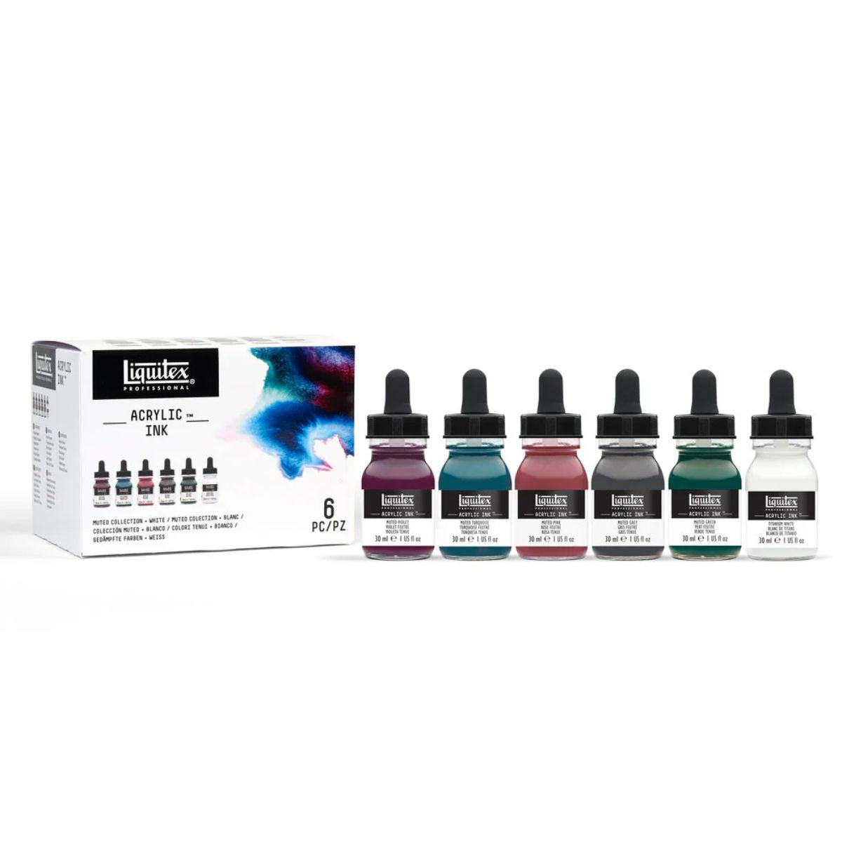 Estojo de Tinta Acrílica Liquitex Ink 30ml com 6 Cores Muted