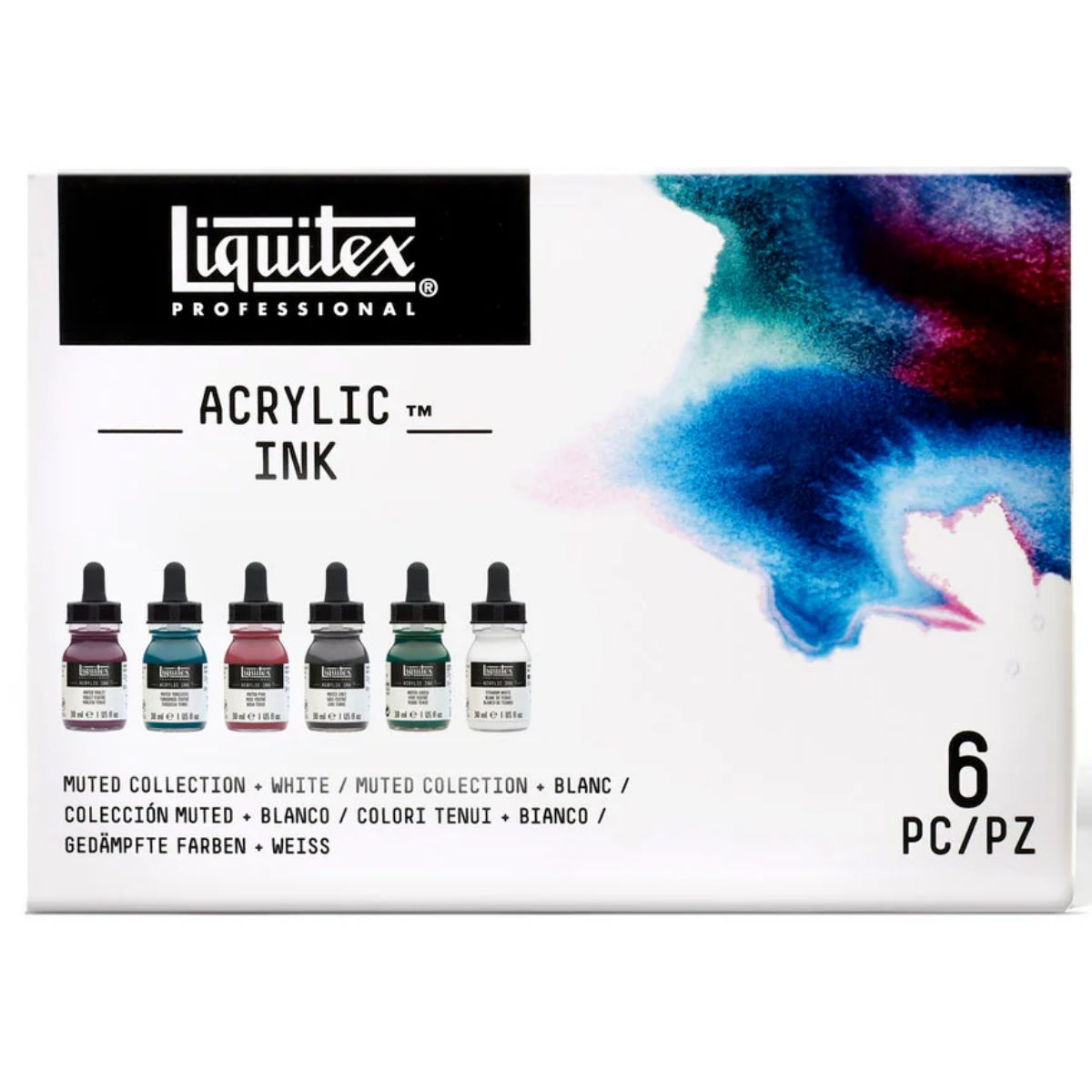 Estojo de Tinta Acrílica Liquitex Ink 30ml com 6 Cores Muted