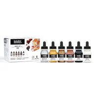 Estojo de Tinta Acrílica Liquitex Ink 30ml com 6 Cores Metálicas