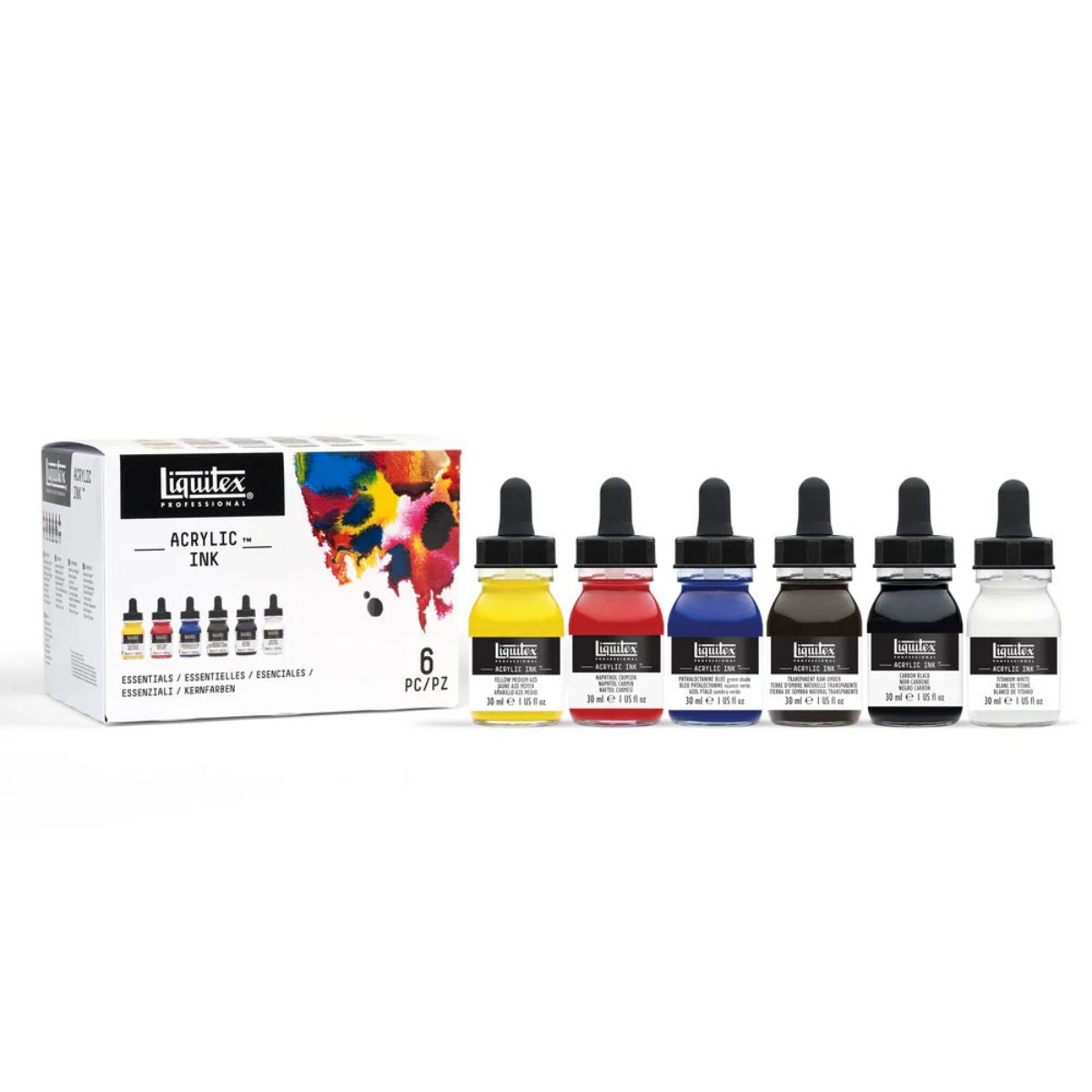 Estojo de Tinta Acrílica Liquitex Ink 30ml com 6 Cores Básicas