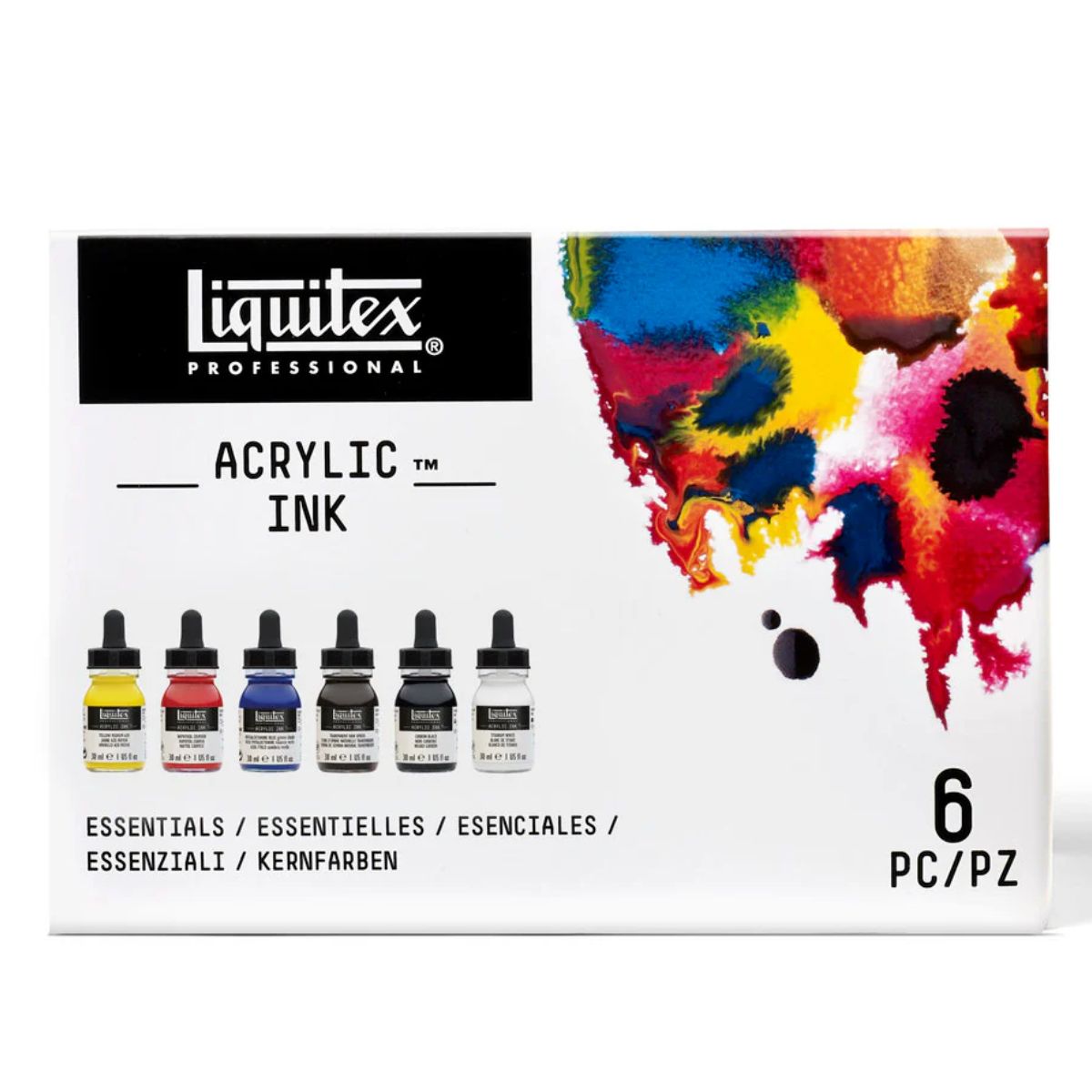Estojo de Tinta Acrílica Liquitex Ink 30ml com 6 Cores Básicas