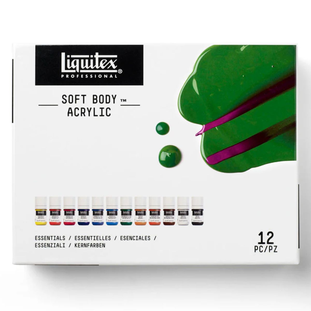 Estojo de Tinta Acrílica Liquitex Soft Body 22ml com 12 Cores