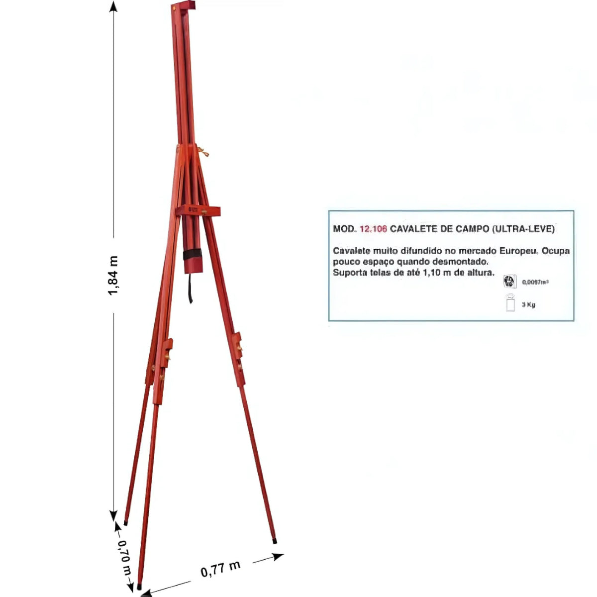 Cavalete de Campo Trident Ultraleve - Modelo 12106