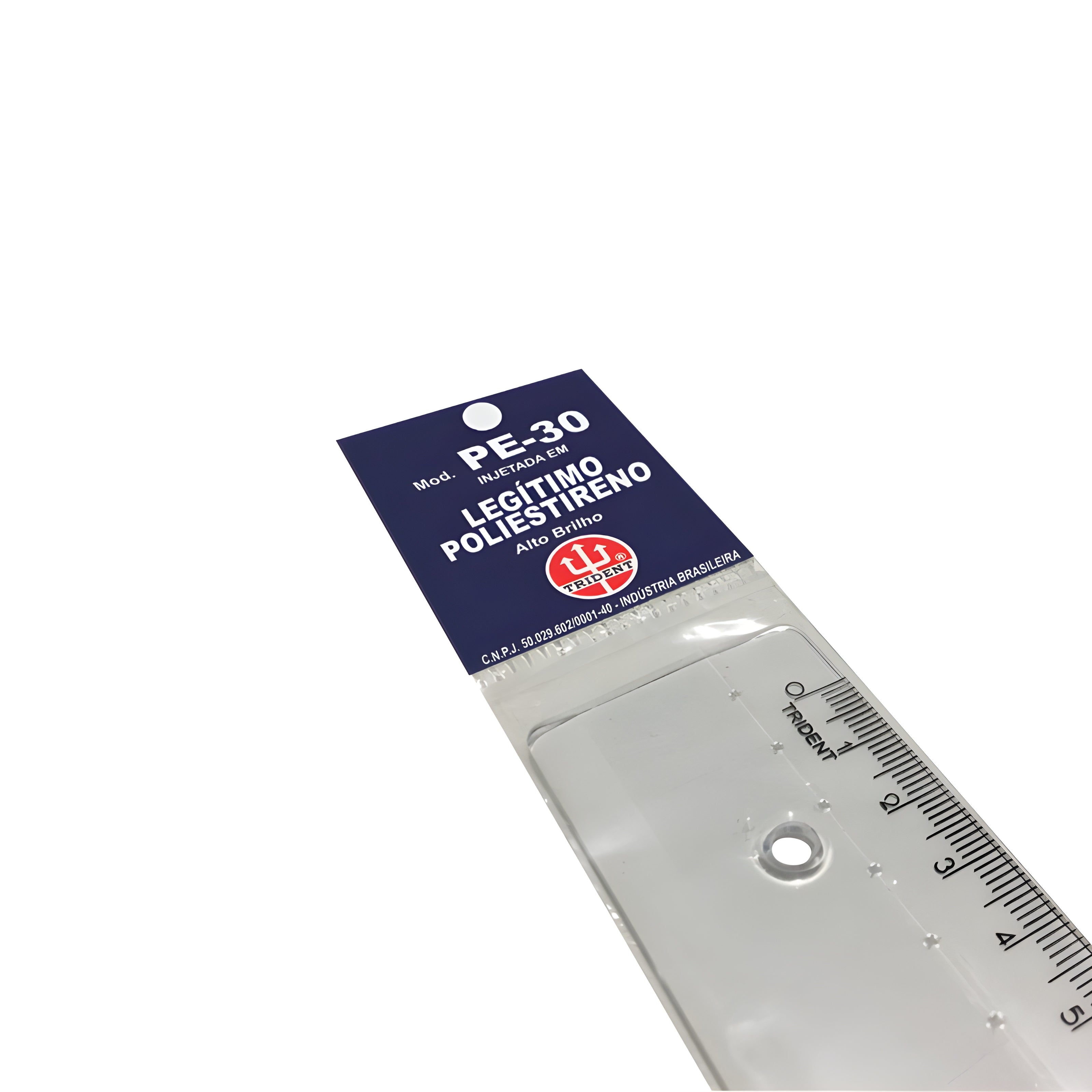 Régua de Poliestireno Injetado Pe-30 Trident 30cm - Modelo Pe-30
