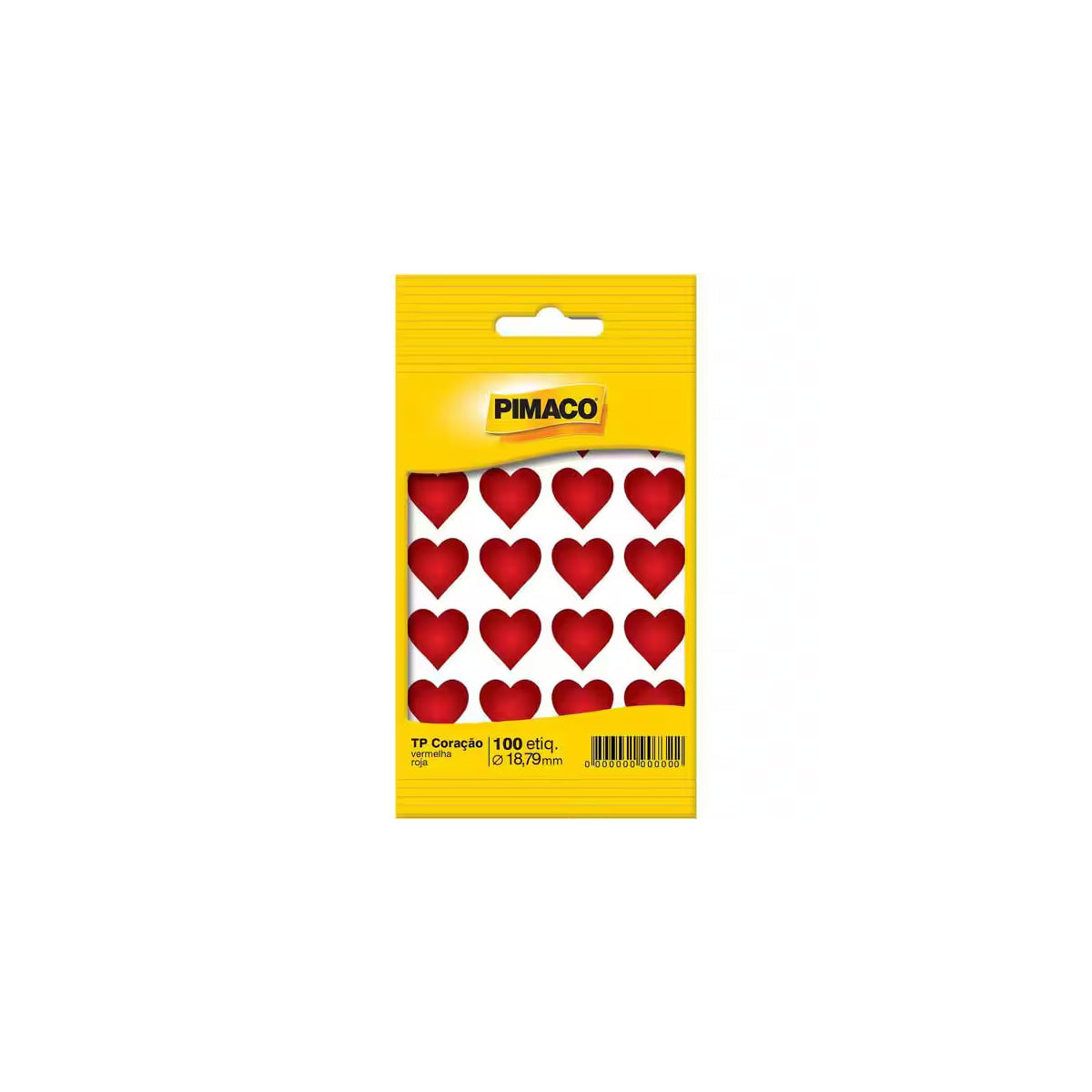 Etiqueta Adesiva Coração Vermelho 18,79mm com 100 Unidades para Decoração e Personalização - Pimaco