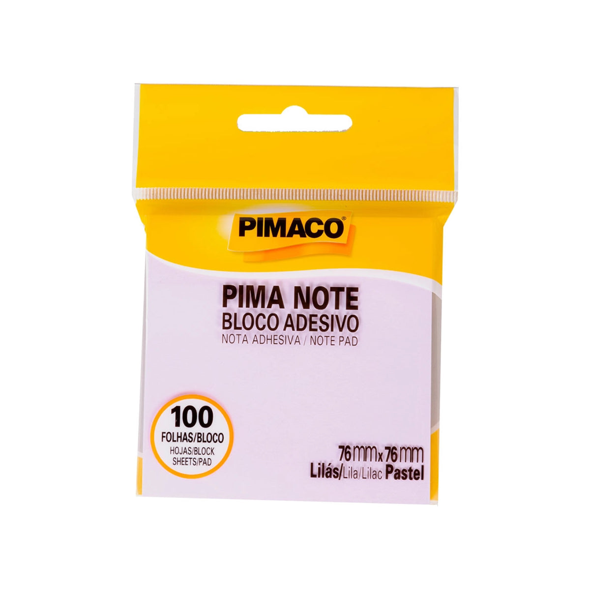 Bloco Adesivo Pima Note Roxo Pastel 76x76mm com 100 Folhas para Recados e Lembretes - Pimaco