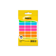 Etiqueta Adesiva Retangular Multicolor Neon 12x26mm com 105 Unidades para Identificação - Pimaco