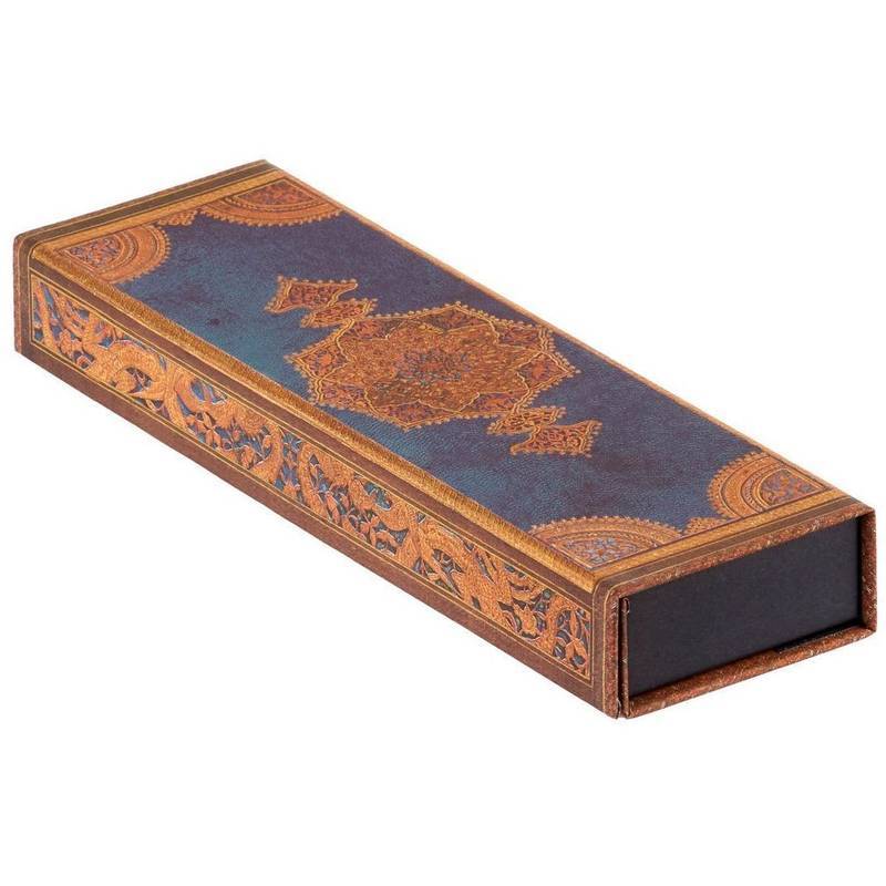 Estojo Paperblanks com Fecho Magnético 22x3x6,8cm - Safavid Indigo - Pa0528-5  