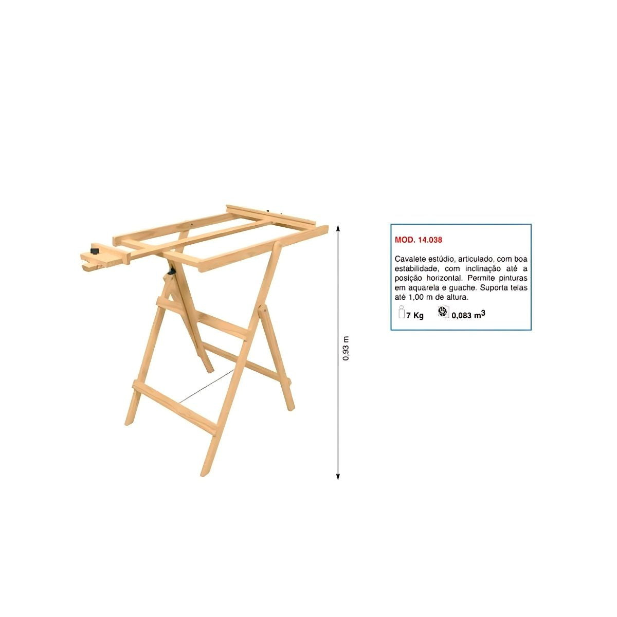 Cavalete Trident para Pintura Estúdio Articulado Linha Econômica  - 14038