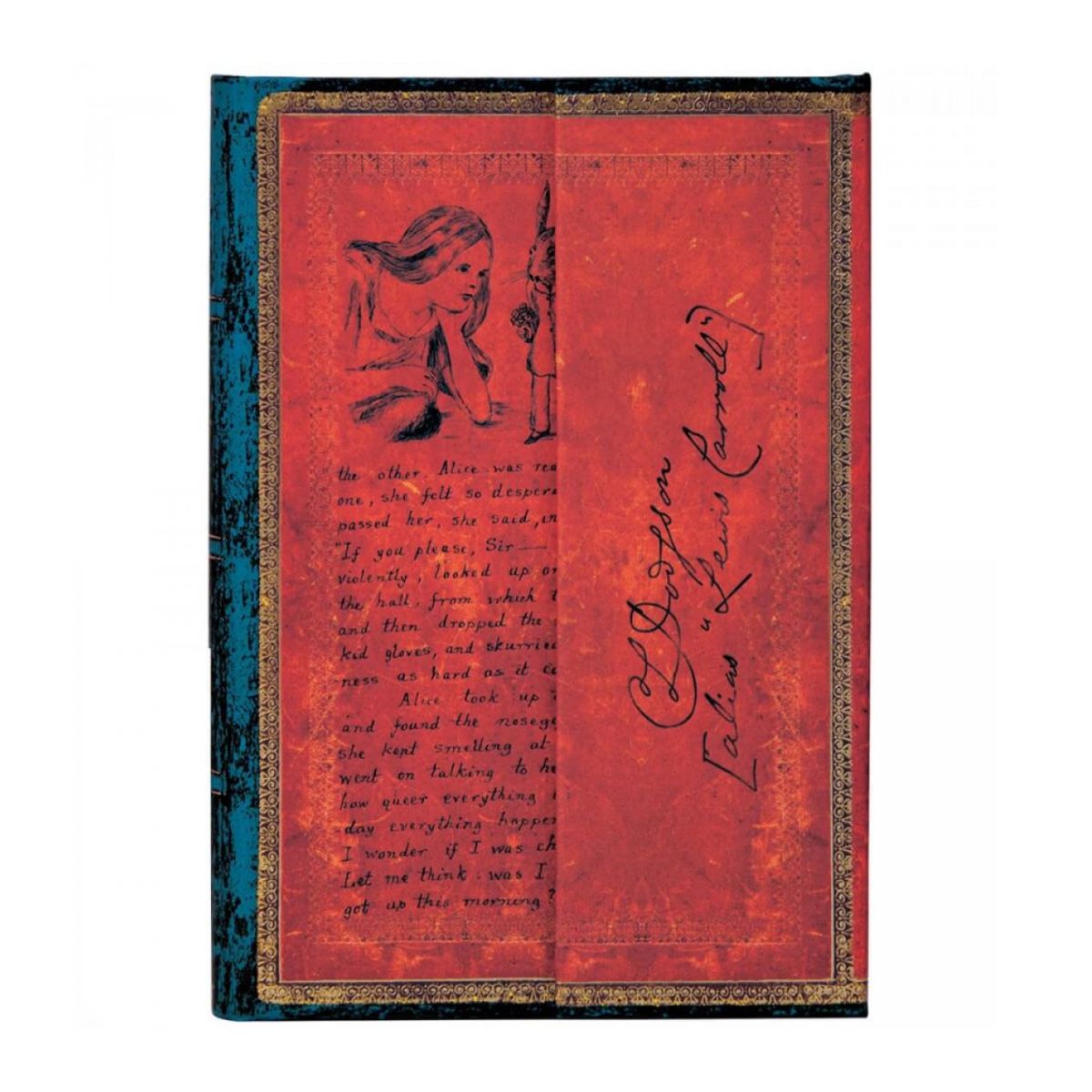 Caderno Paperblanks Lewis Carroll Capa Dura Mini 100g/m² 9,5x14cm 176 Páginas com Pauta - Pb4610-3