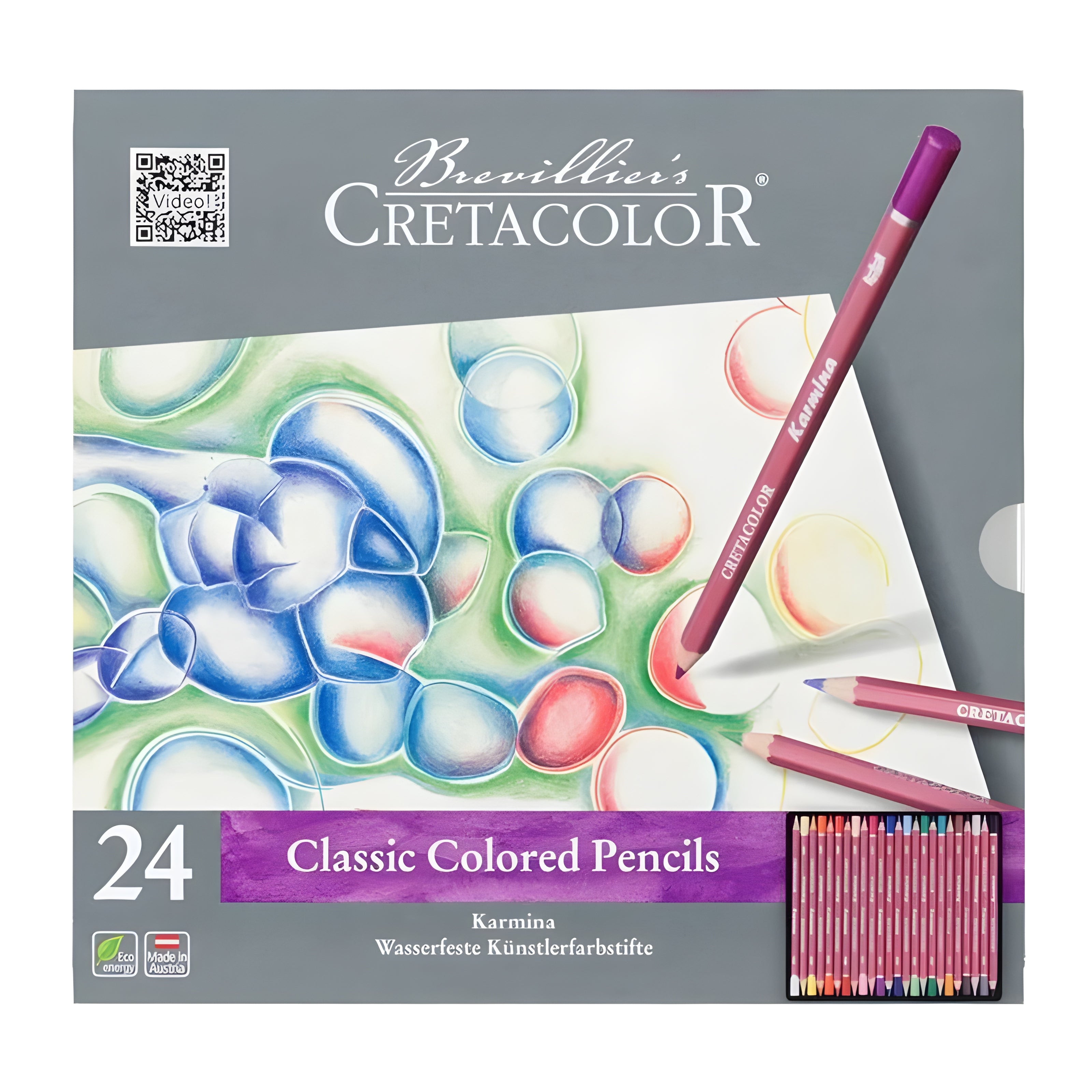 Estojo Lápis de Cor Classic Karmina Cretacolor com 24 Cores - 27024