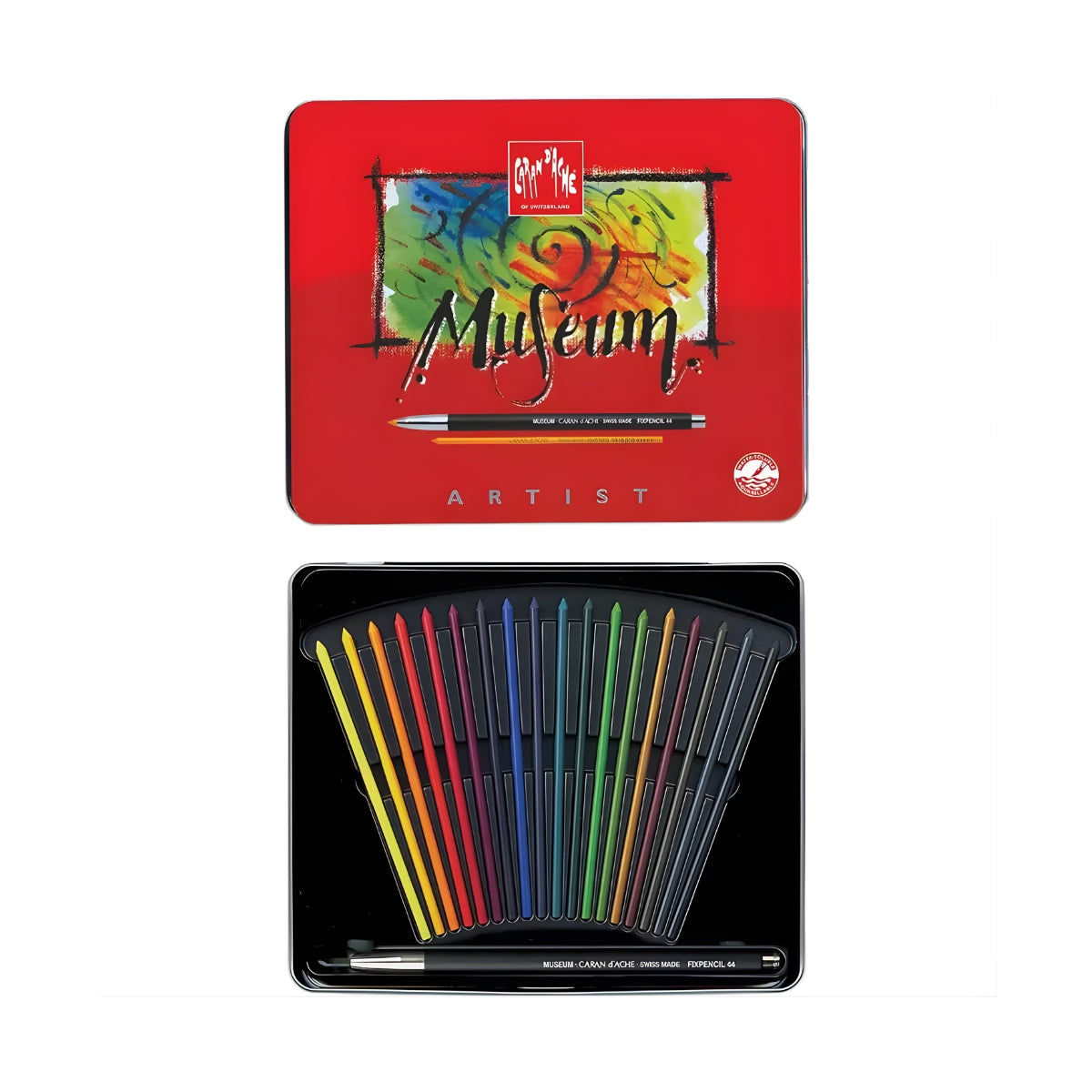 Kit Desenho Caran D'ache 18 Minas Aquarelaveis Museum + Porta Mina