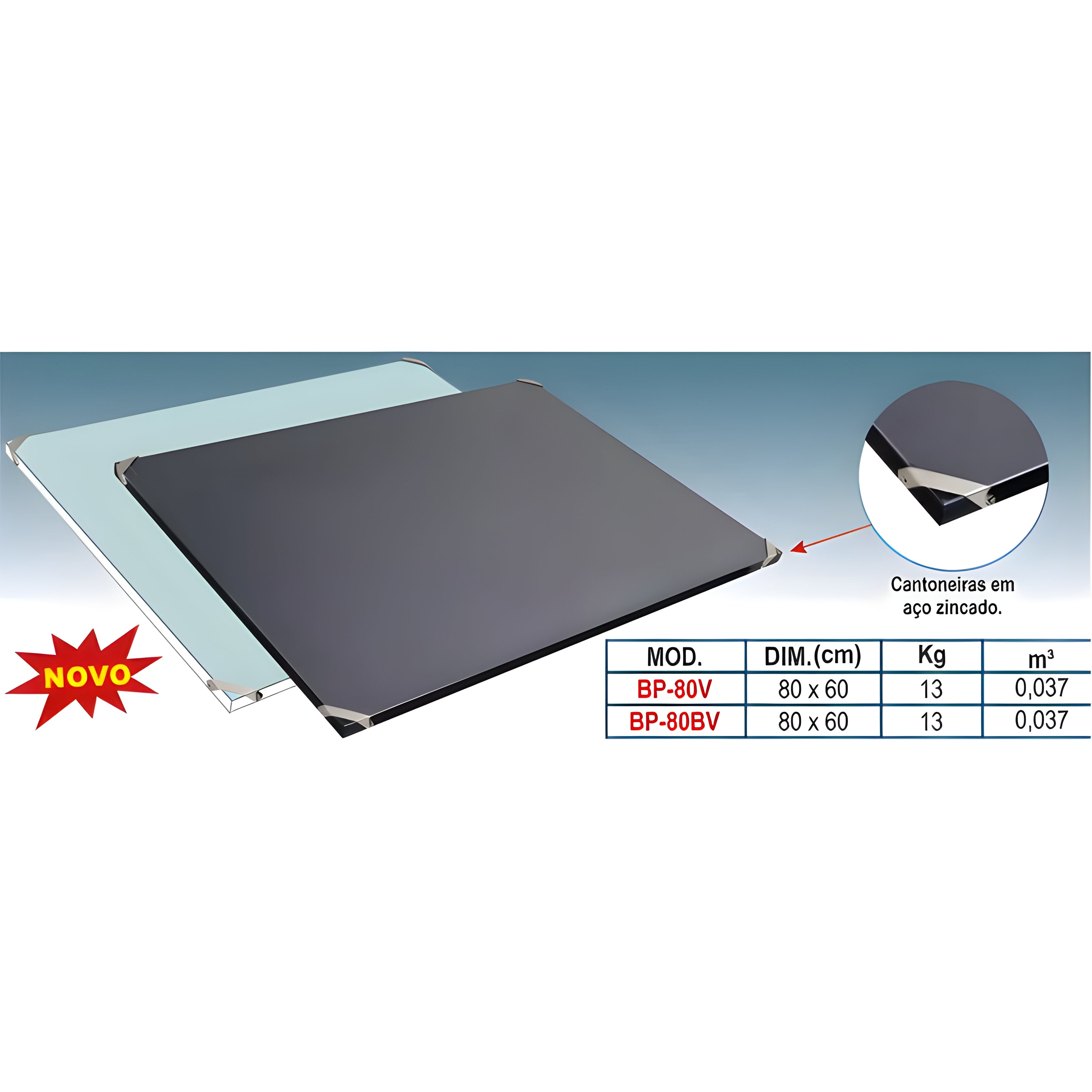 Prancheta para Desenho Tampo de Vidro Trident 80x60 Cm - Modelo Bp-80bv