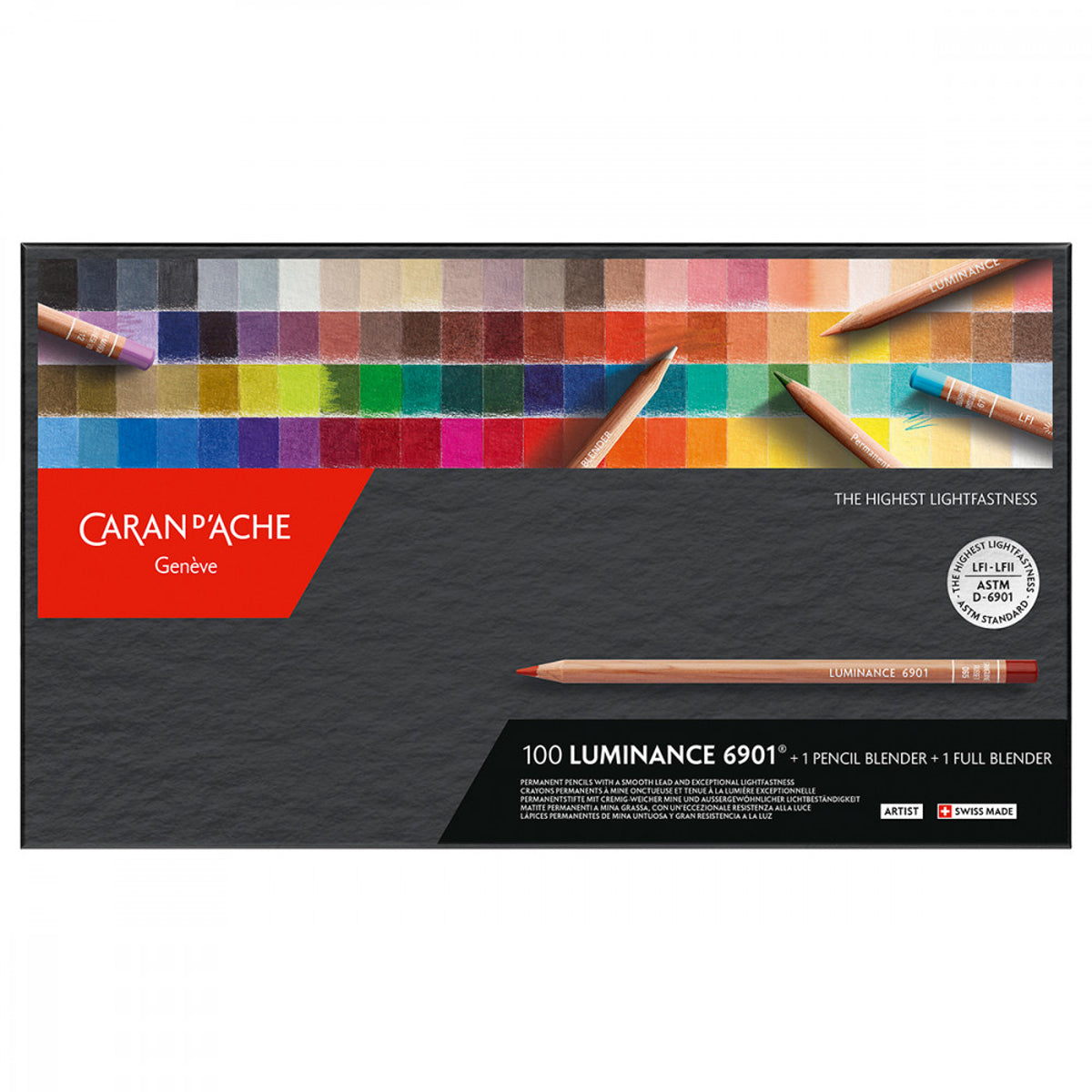 Estojo Lápis de Cor Caran D'ache Luminance com 100 Cores