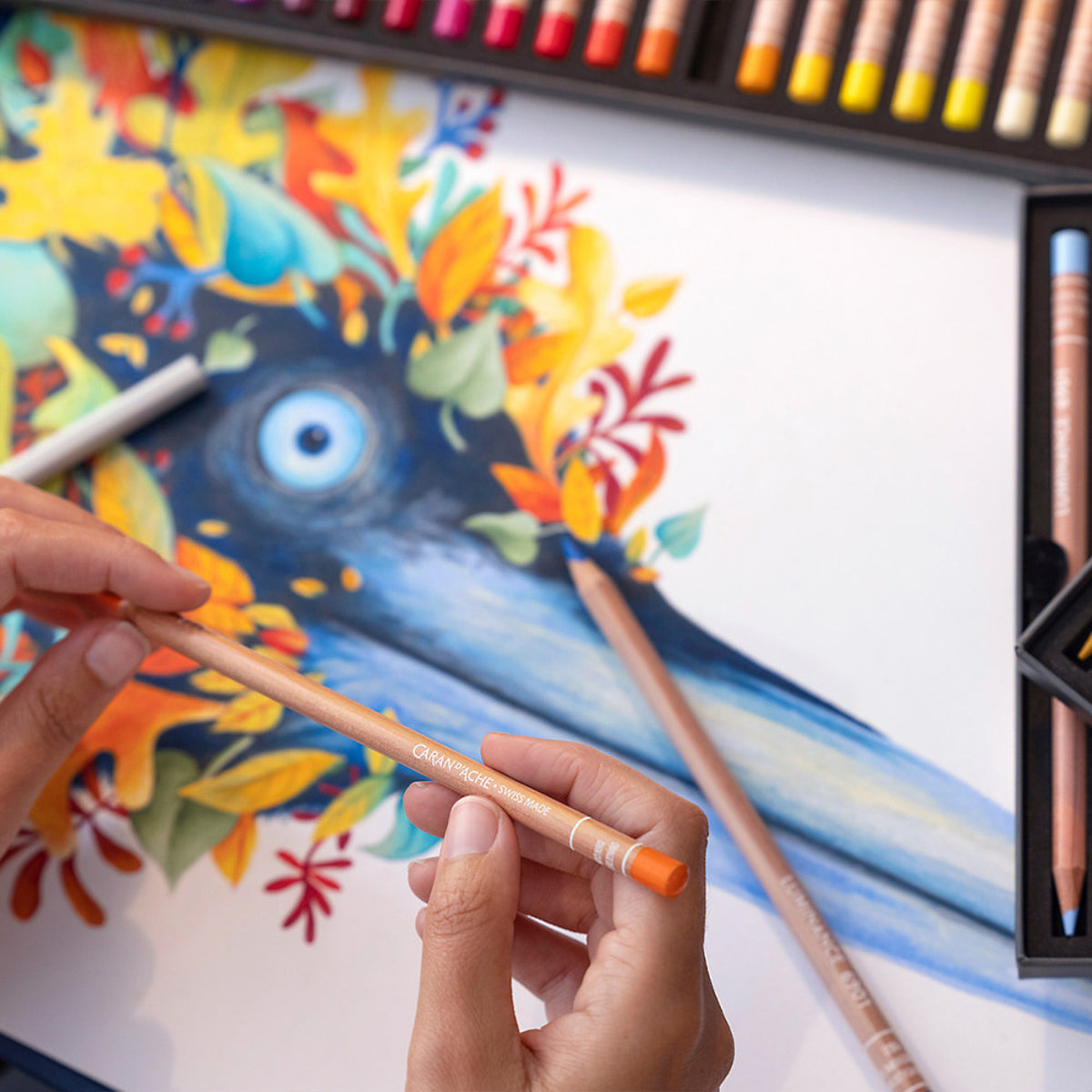 Estojo Lápis de Cor Caran D'ache Luminance com 100 Cores