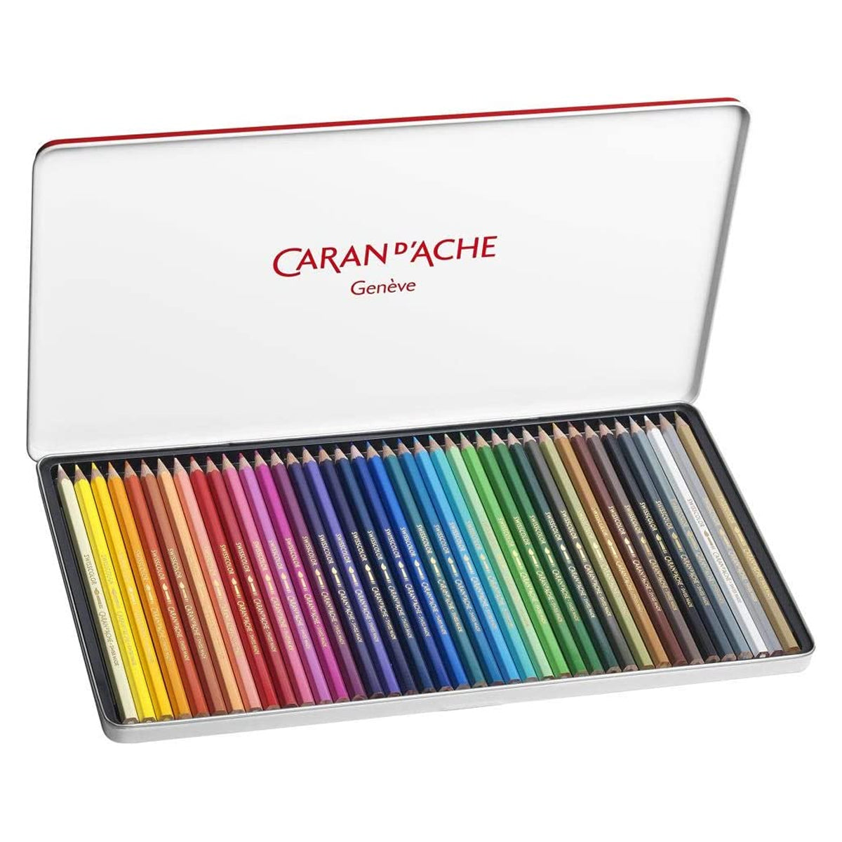 Estojo de Lápis de Cor Caran D'ache Swissmade Aquarelável com 40 Cores