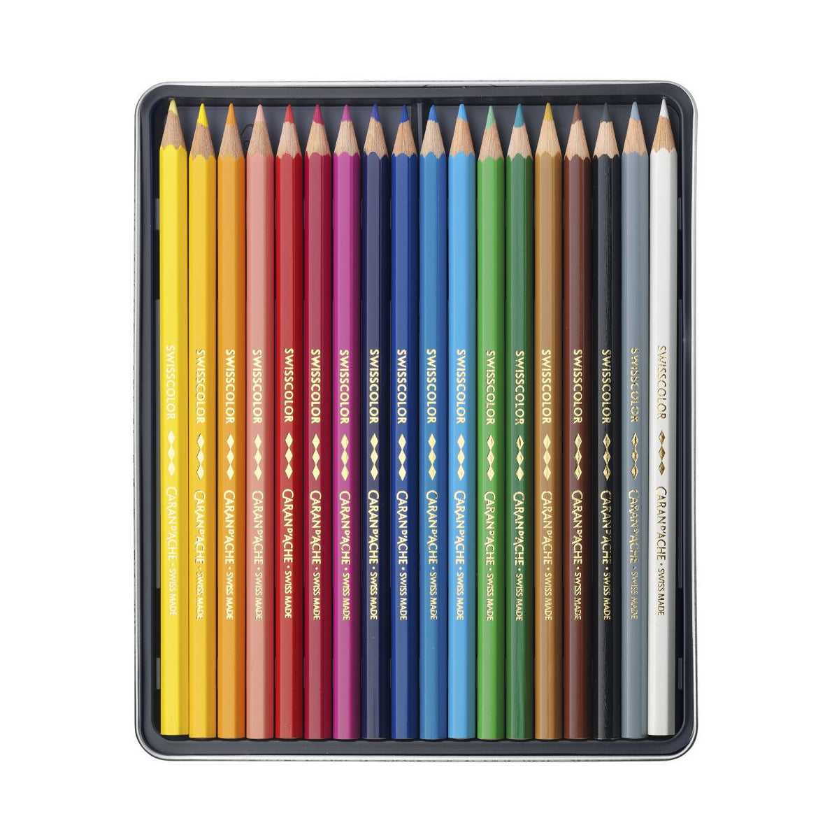 Estojo de Lápis de Cor Caran D'ache Swissmade Permanente com 18 Cores