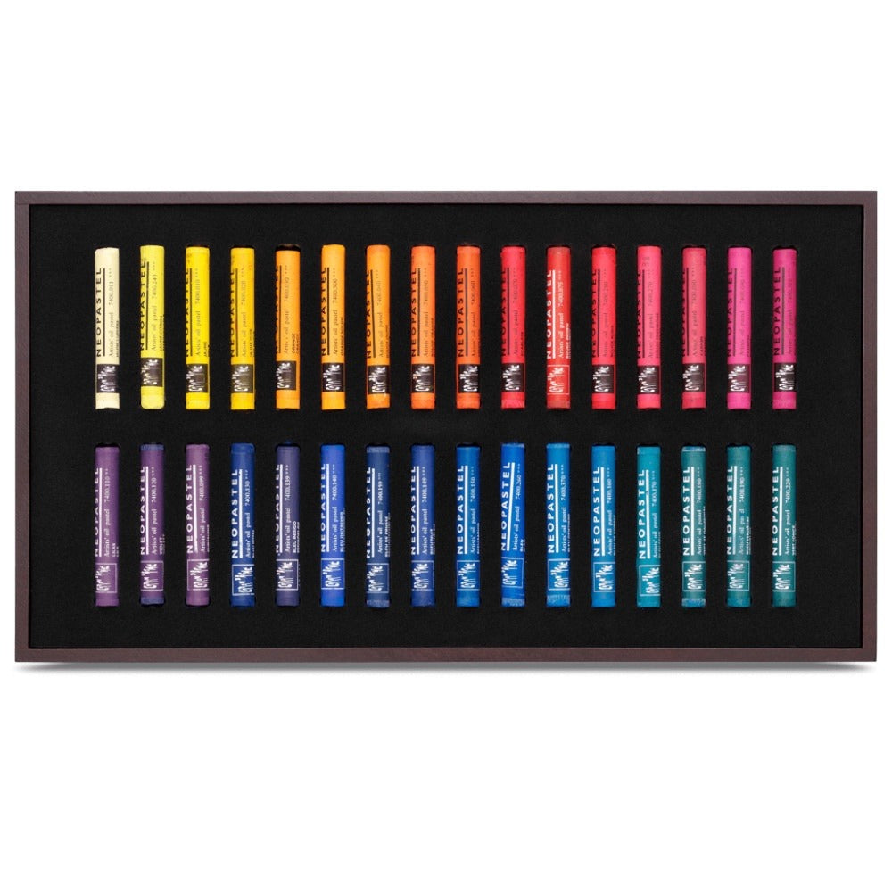 Estojo de Madeira Giz Pastel Oleoso Caran D'ache Neopastel com 96 Cores