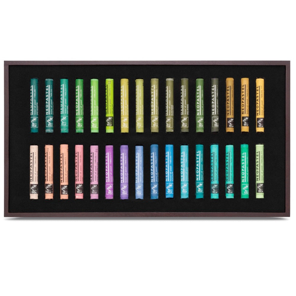 Estojo de Madeira Giz Pastel Oleoso Caran D'ache Neopastel com 96 Cores