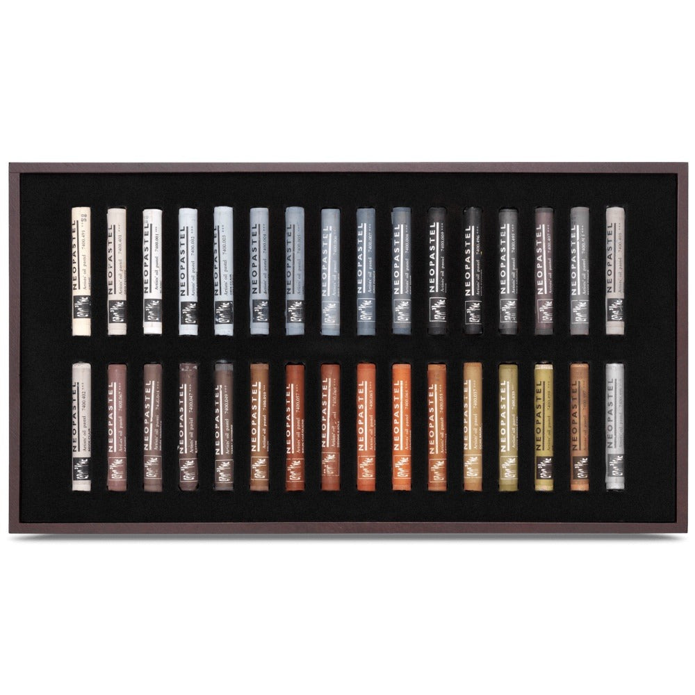 Estojo de Madeira Giz Pastel Oleoso Caran D'ache Neopastel com 96 Cores