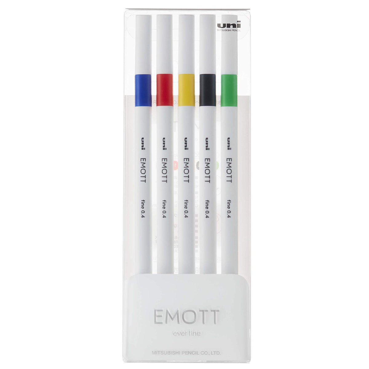 Kit com 5 Canetas Emott Sortidas e Sketchbook Uniball