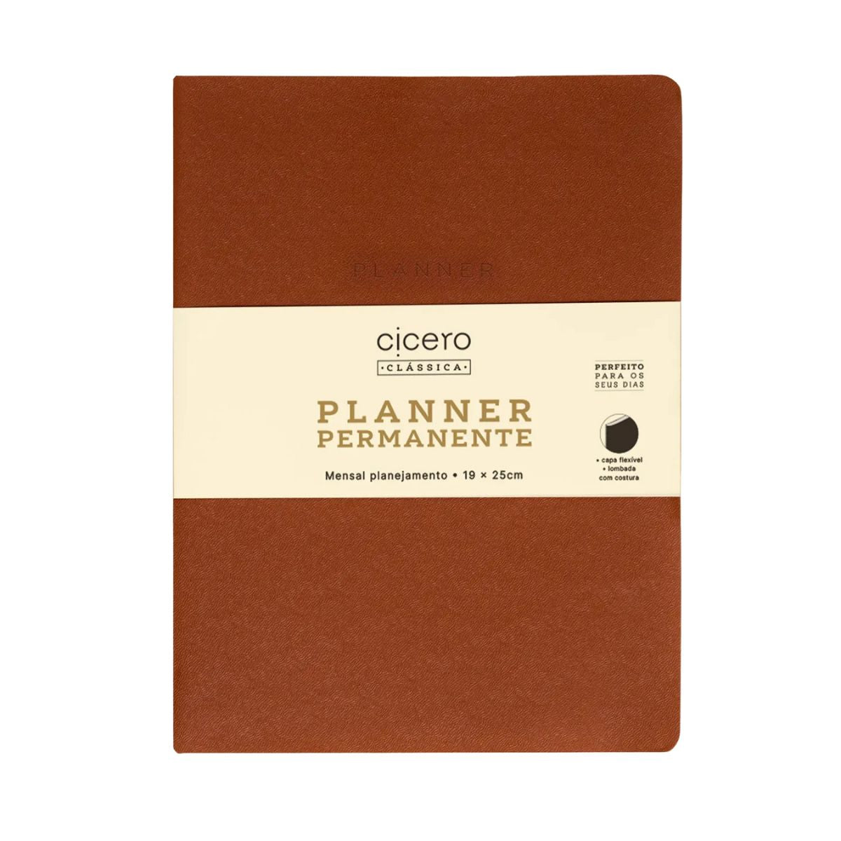 Planner Permanente Revista Cicero 19x25cm Planejamento Clássica Mensal Caramelo
