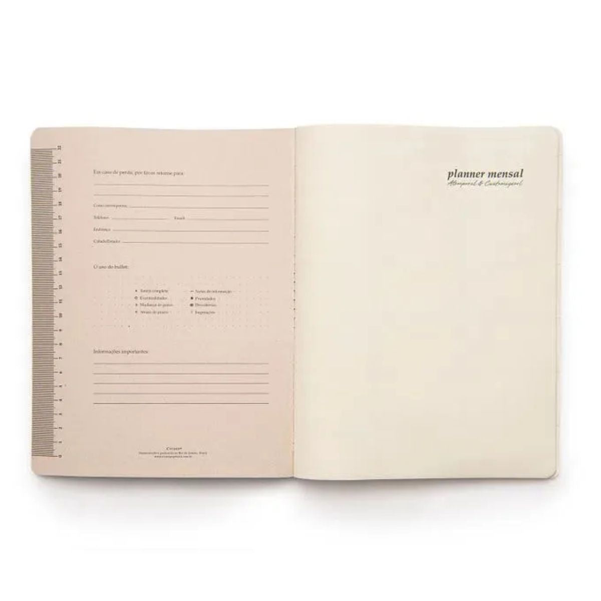 Planner Permanente Revista Cicero 19x25cm Planejamento Clássica Mensal Caramelo