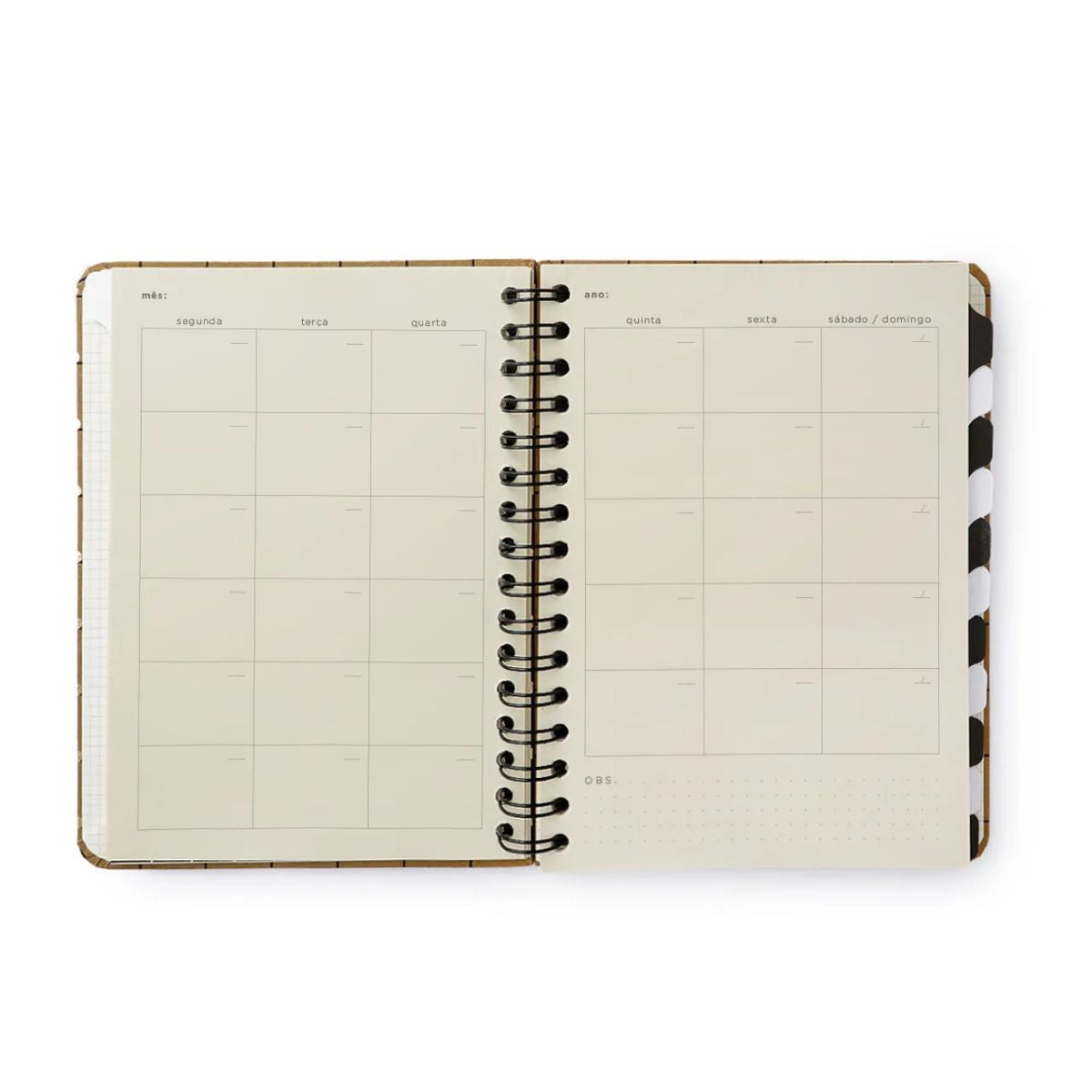 Planner Permanente Wire-o Cicero A5 14,8x21cm Semanal com Notas Kraft Linha e Ponto