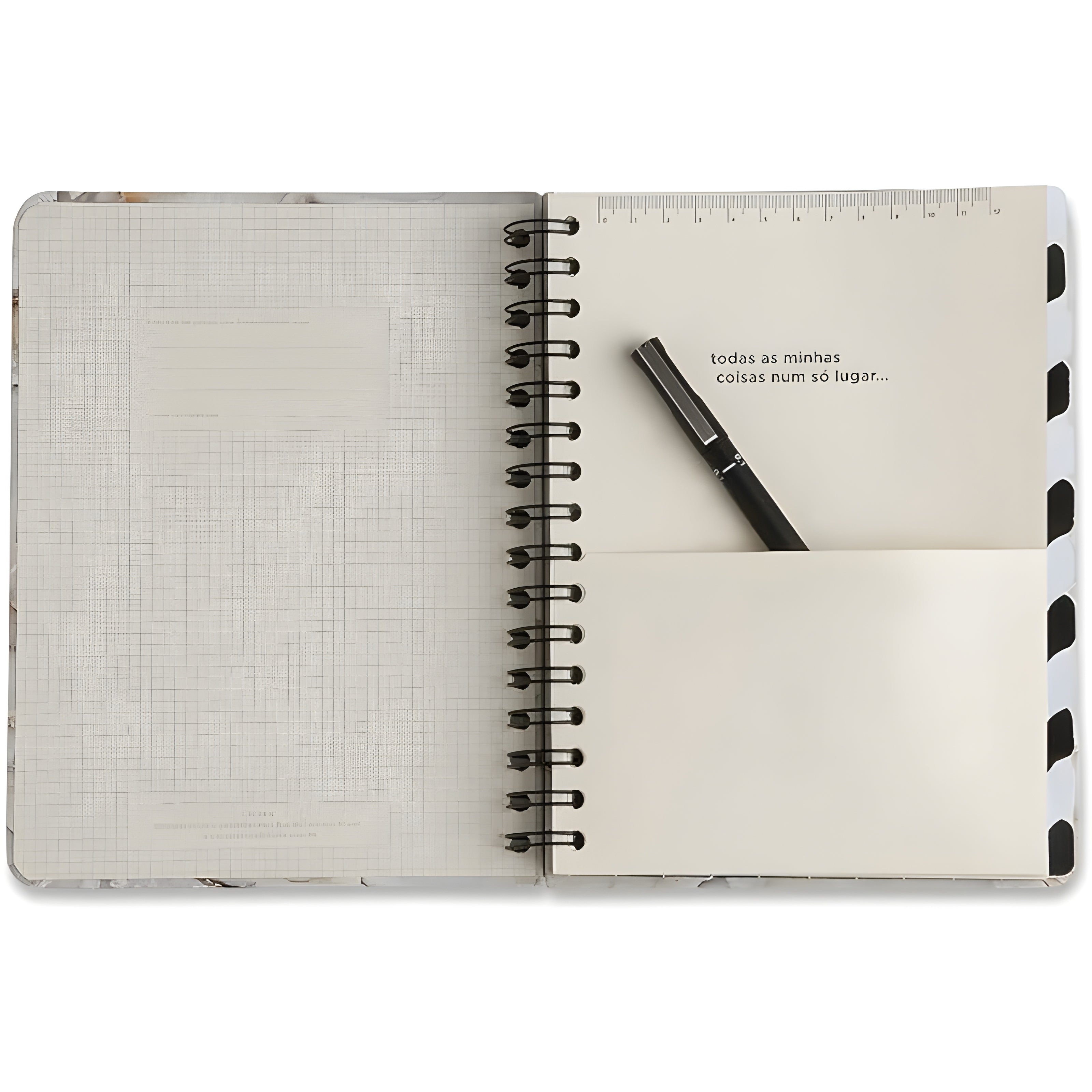 Planner Permanente Wire-o Cicero A5 14,8x21cm Semanal Minerais Mármore Branco