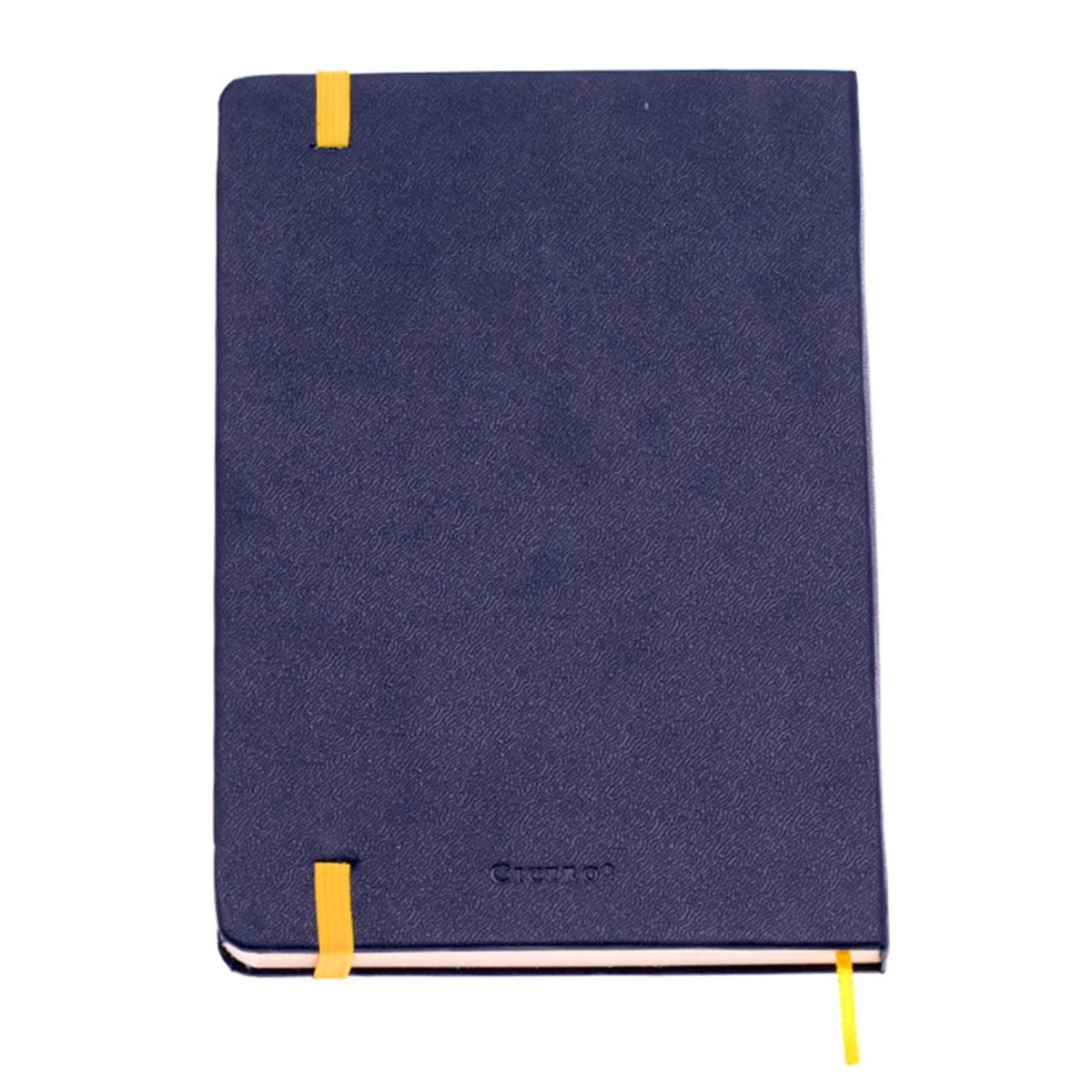 Caderneta Clássica Cicero Pautada 14x21cm Azul Marinho/amarelo