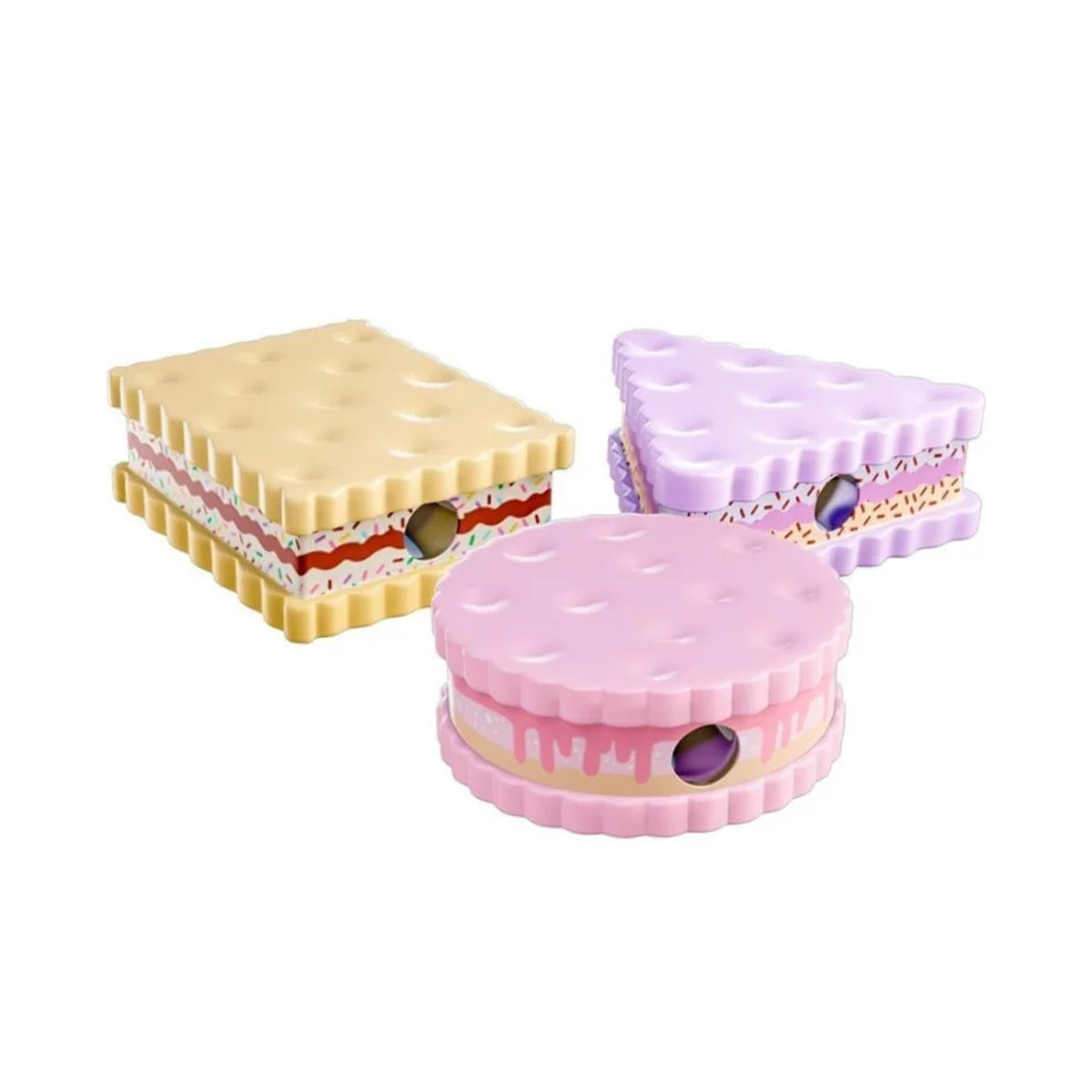 Apontador Escolar Biscoito Tons Pastel - Cores Sortidas - Cis