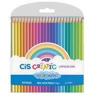 Estojo de Lapis de Cor Criatic com 24 Cores - Tons Pastel - Cis