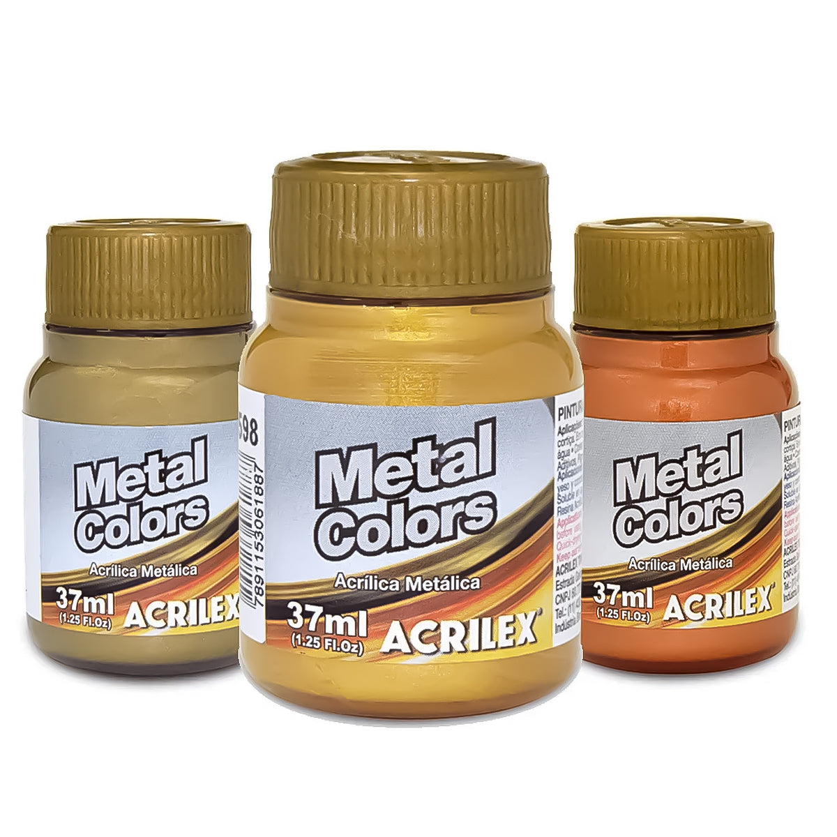 Tinta Acrilica Acrilex Metal Colors 37ml 