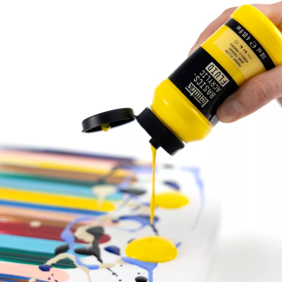 Estojo de Tinta Acrílica Liquitex Basics Fluid 118ml com 6 Cores