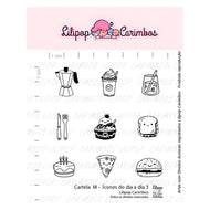Kit Carimbos M Ícones do Dia a Dia 3 para Artesanato e Scrapbook Planner - Lilipop
