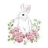 Stencil Coelhos e Flores 20x25cm para Pintura Decorativa e Artesanato 3486 - Opa