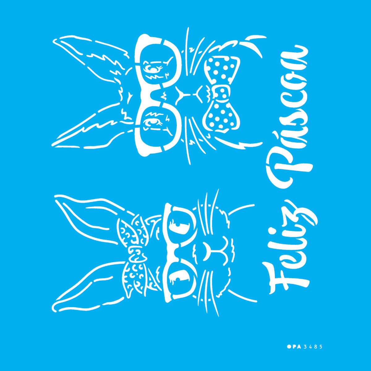 Stencil Coelha e Coelho 20x25cm para Pintura Decorativa e Artesanato 3485 - Opa