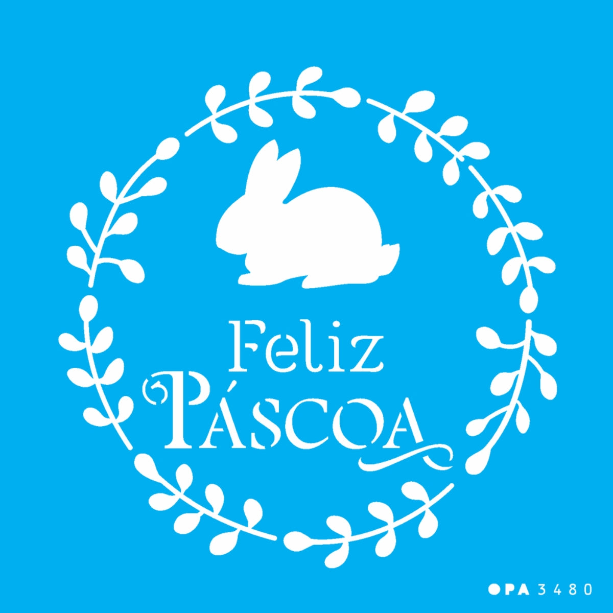 Stencil SP 14cm x 14cm Feliz Páscoa II Opa Criando Arte - 3480