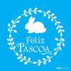 Stencil SP 14cm x 14cm Feliz Páscoa II Opa Criando Arte - 3480