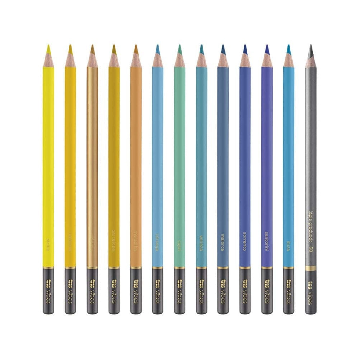 Estojo Lápis de Cor Vibes Mediterrânea com 12 Cores + Lápis 6b - Tris
